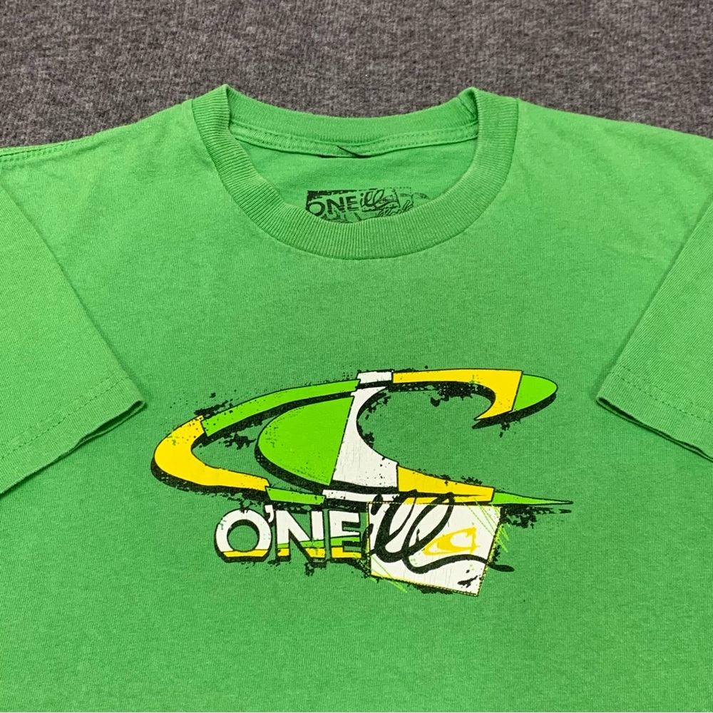 O’Neill‎ Green Short Sleeve Tee Boys Medium Surf Skate Y2K Cyber
